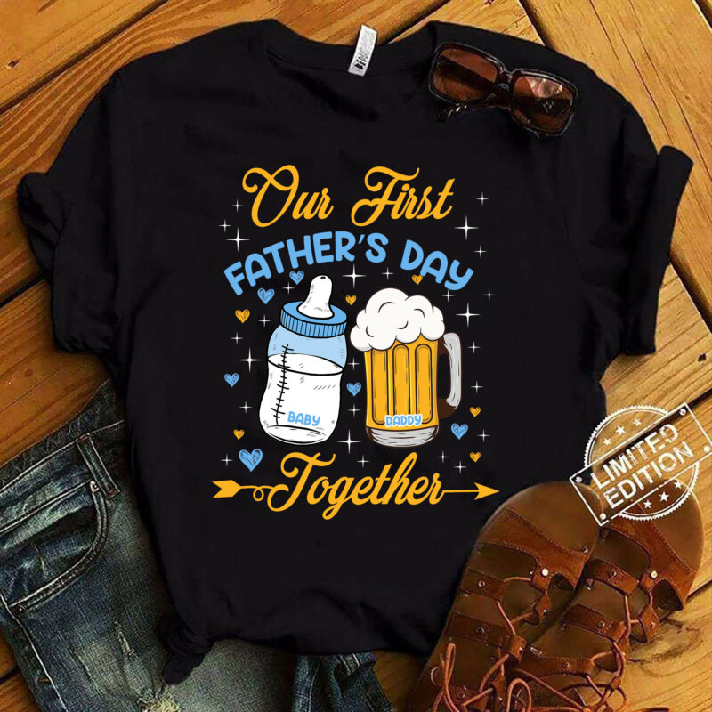 Our First Father’s Day Together Family Matching daddy Baby T-Shirt ltsp