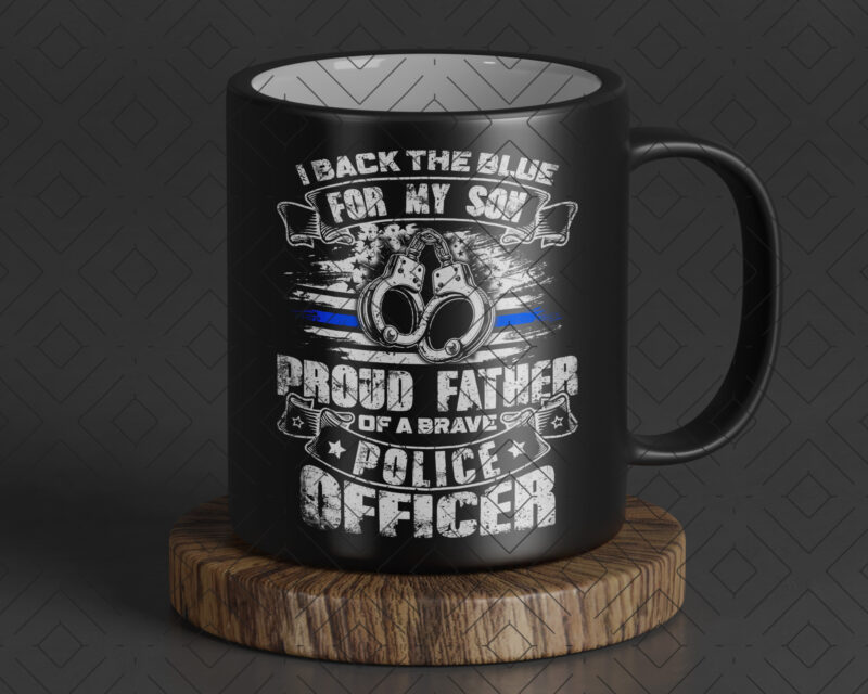 I Back the Blue For My Son Proud Police Officers Father Gifts PNG, Fathers Day Png, Thin Blue Line USA Flag Patriotic Png, Police Dad Png