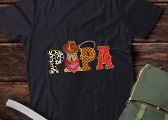 Papa Cowboy Western First Rodeo Birthday Party Matching T-Shirt ltsp