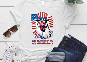 Patriotic Chicken Merica USA Flag Chicken Lover 4th of July T-Shirt ltsp