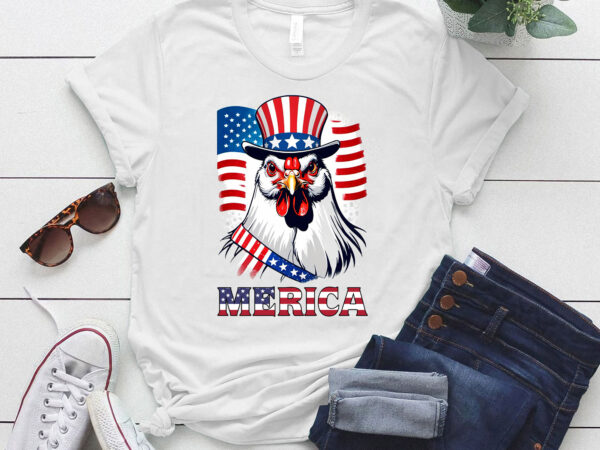 Patriotic chicken merica usa flag chicken lover 4th of july t-shirt ltsp