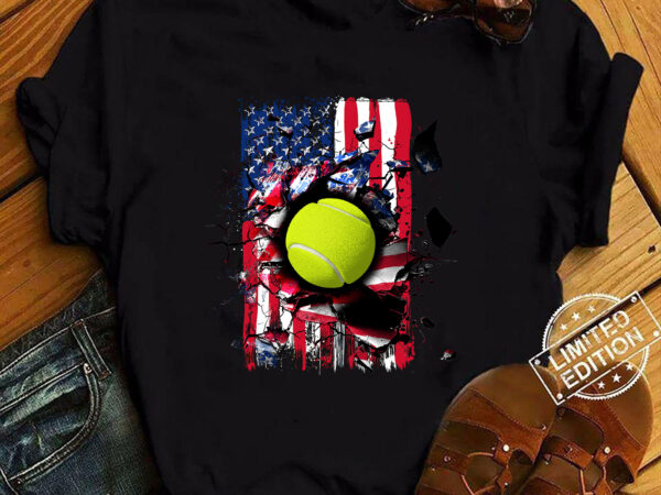 Patriotic tennis 4th of july men usa american flag boys t-shirt ltsp