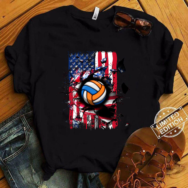 Patriotic volleyball 4th Of July Men USA American Flag Boys T-Shirt ltsp