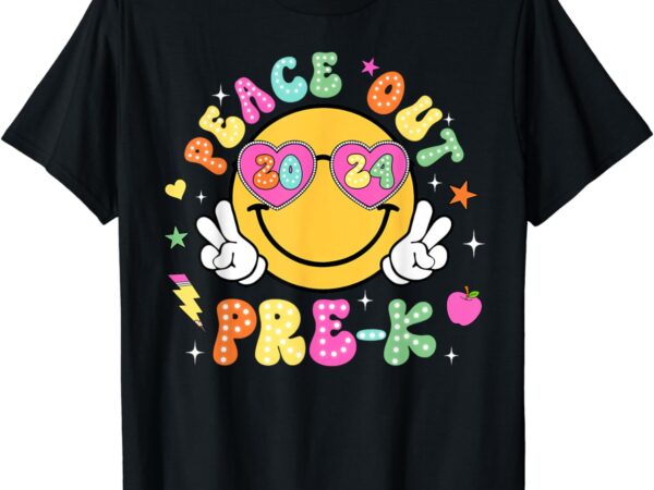 Peace out pre-k cute groovy last day of pre-k t-shirt