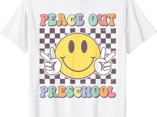 Peace out preschool graduation last day of school groovy t-shirt