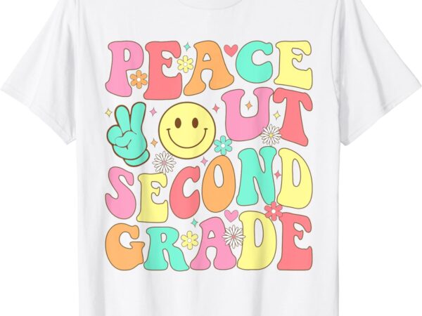 Peace out second grade groovy 2nd grade last day of school t-shirt