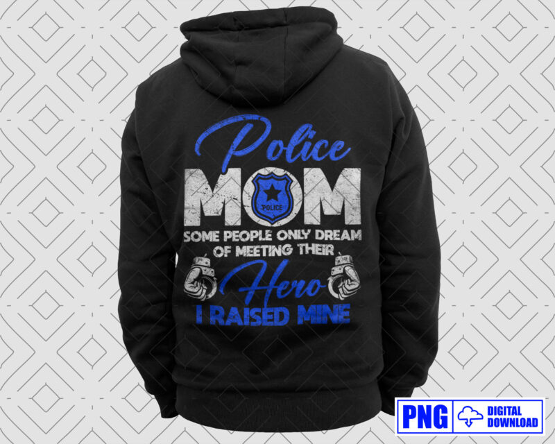 Police Mom PNG, Mothers Day Png, Police Wife Shirt Png, Thin Blue Line Women Police Officer Gifts, Police Badge Png, Black Women Png Clipart