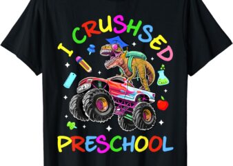 Preschool Graduation Shirt Boy Kids T Rex Monster Truck T-Shirt