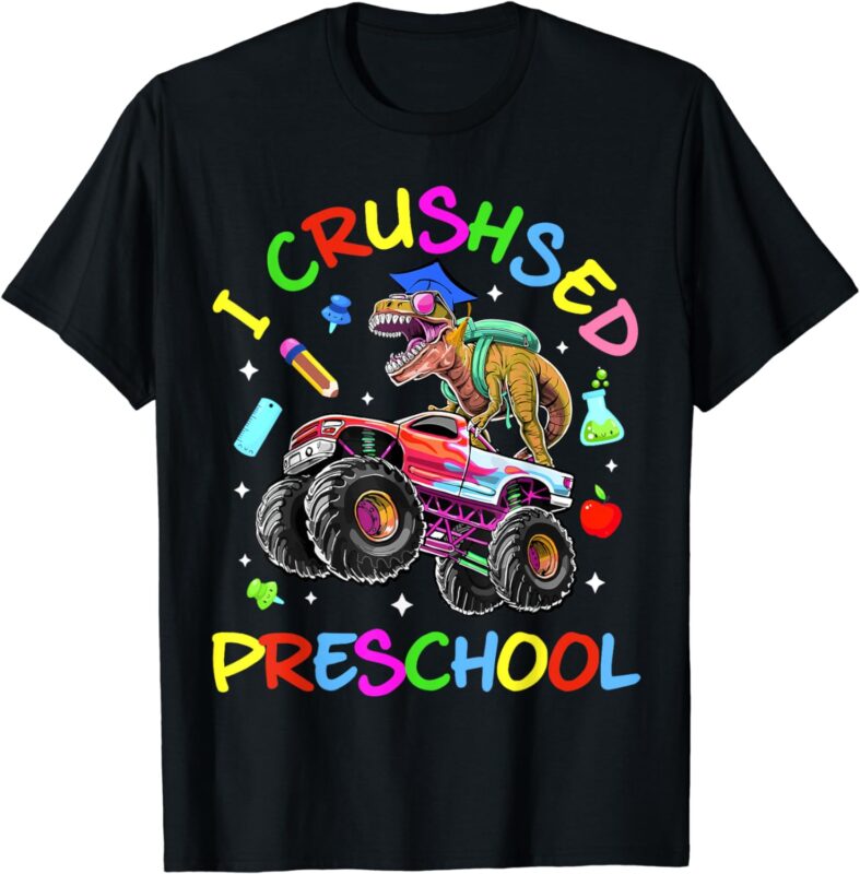 Preschool Graduation Shirt Boy Kids T Rex Monster Truck T-Shirt