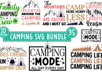 Camping T-Shirt Design Bundle,Camper SVG Bundle, Camping T-Shirt Design Mega Bundle , Adventure T-Shirt Design , Camping SVG bundle