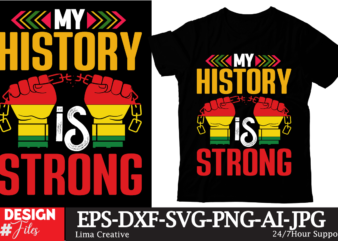 My History Is Trong T-shirt Design, Black History Embroidery Design, Juneteenth 1865 Machine Embroidery Design, African Machine Embroidery P