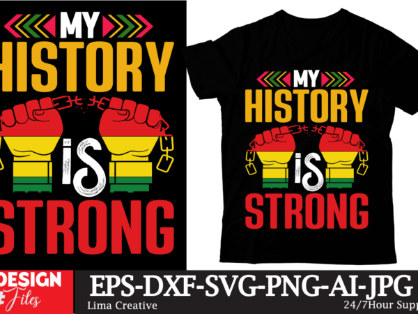 My history is trong t-shirt design, black history embroidery design, juneteenth 1865 machine embroidery design, african machine embroidery p