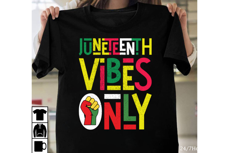 Juneteenth Vibes Only T-shirt Design, Black History Embroidery Design, Juneteenth 1865 Machine Embroidery Design, African Machine Embroidery