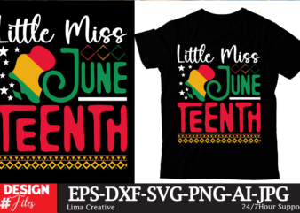 Little Miss June Teenth T-shirt Design, Black History Embroidery Design, Juneteenth 1865 Machine Embroidery Design, African Machine Embroide