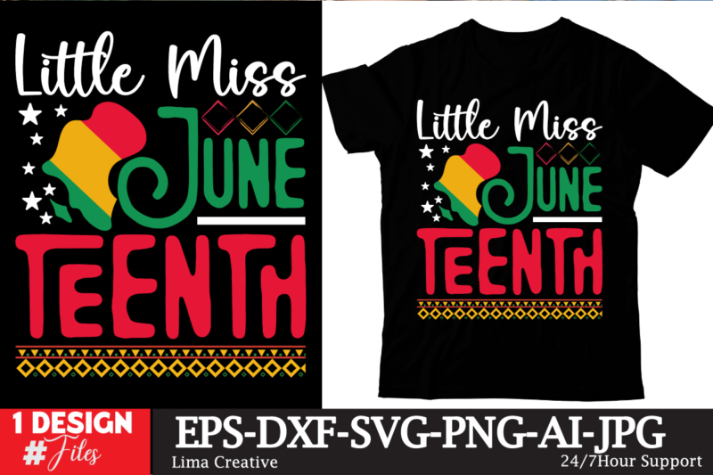 Little Miss June Teenth T-shirt Design, Black History Embroidery Design, Juneteenth 1865 Machine Embroidery Design, African Machine Embroide