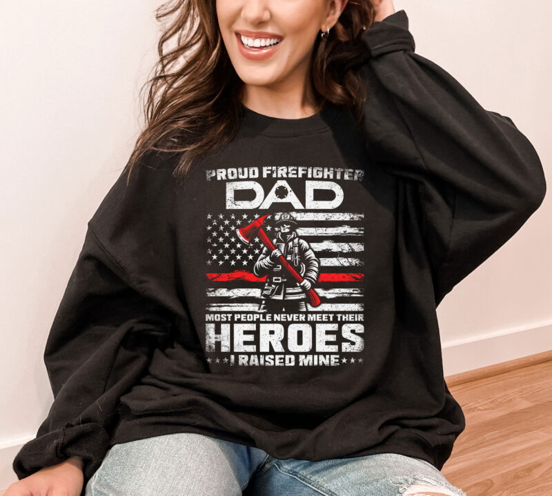 Thin Red Line USA Flag Proud Firefighter Dad Gifts PNG, Fathers Day Png, Daddy Png, Fire man Png, Fire Dad Gift T shirt Design, Fire Dept