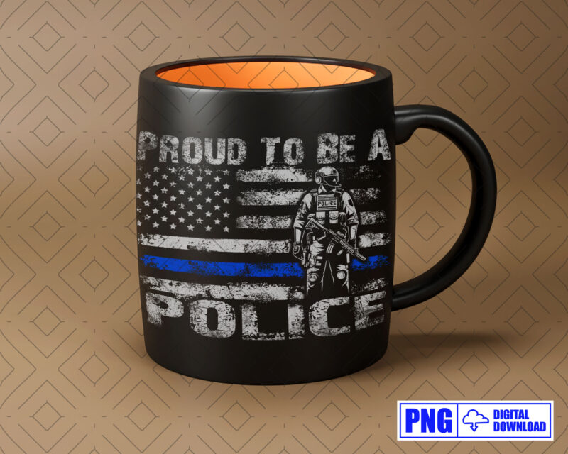 Proud To Be A Police PNG, Thin Blue Line Distressed USA Flag Png, Fathers Day Png, Patriotic American 4th of July Png, Police Officer Gifts