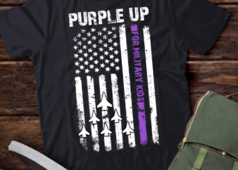 Purple Up For Military Kids USA Flag Military Child Month T-Shirt LTSP