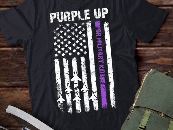 Purple up for military kids usa flag military child month t-shirt ltsp