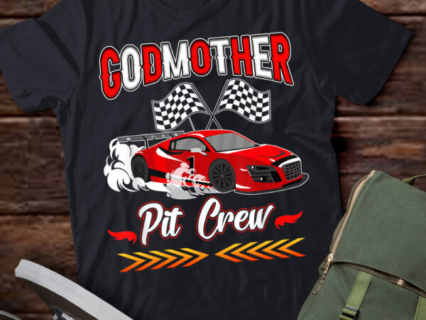 Race car birthday party racing family godmother pit crew t-shirt