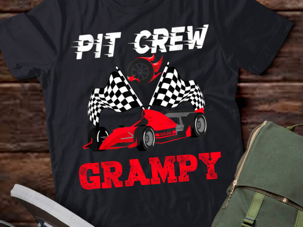 Race car birthday party racing family grampy pit crew t-shirt