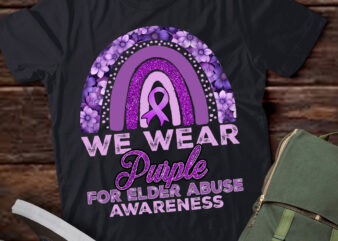 Rainbow We Wear Purple World Elder Abuse Awareness T-Shirt ltsp