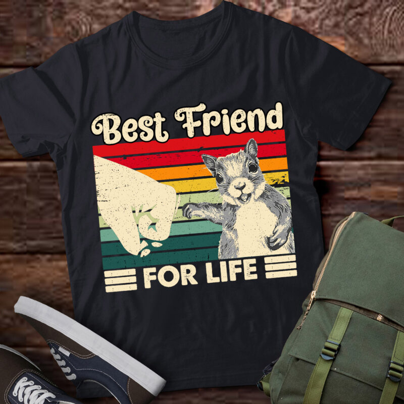 Retro Vintage Squirrel Best Friend For Life Fist Bump T-Shirt ltsp