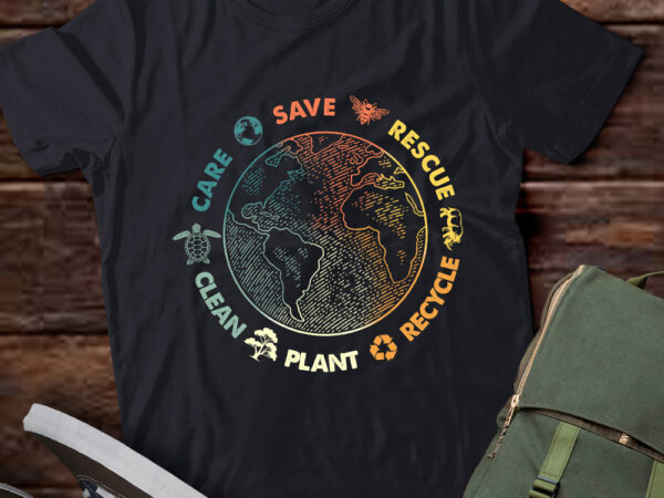 Save bees rescue animals recycle plastic earth day vintage t-shirt ltsp