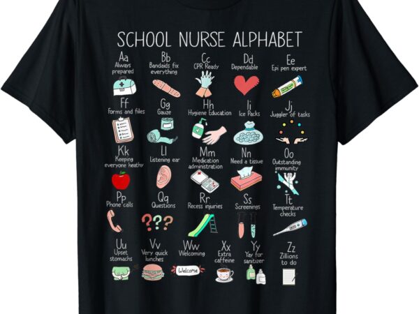 School nurse alphabet abcs nursing appreciation t-shirt