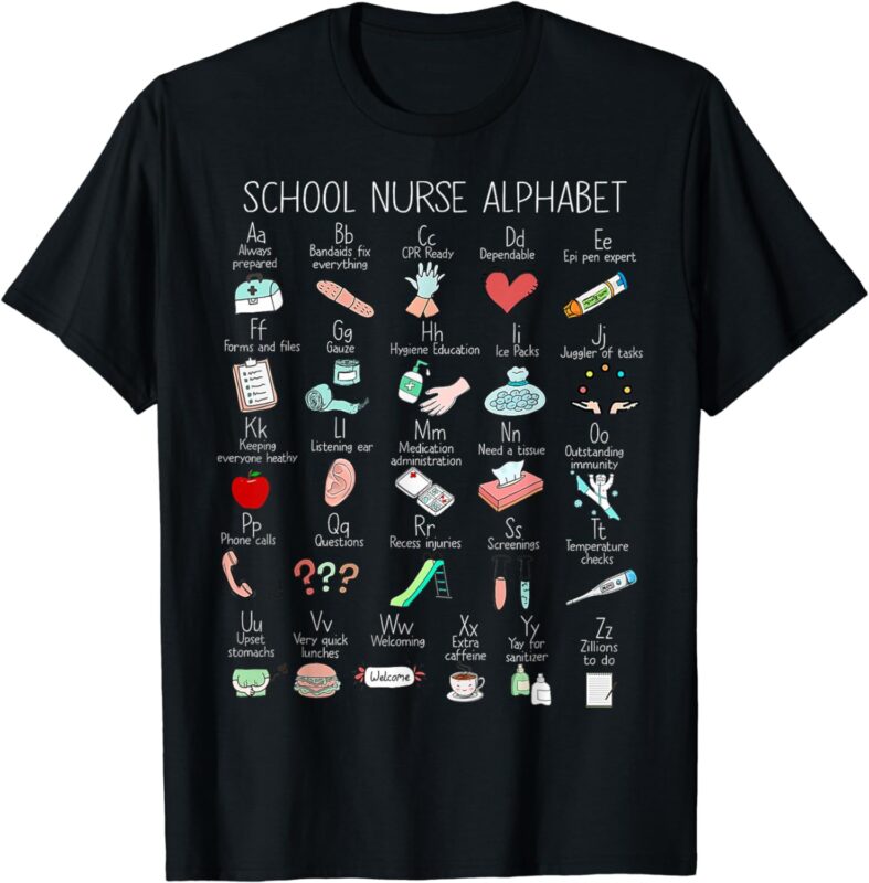 School Nurse Alphabet ABCs Nursing Appreciation T-Shirt