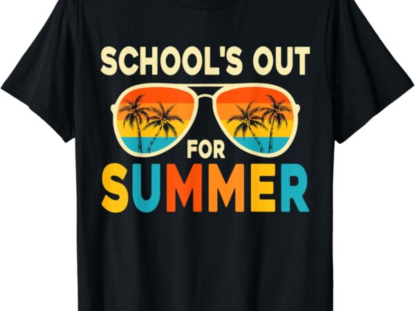 Schools out for summer last day of school teacher boy kids t-shirt