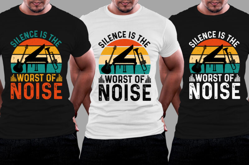 Silence is the Worst of Noise Music T-Shirt Design