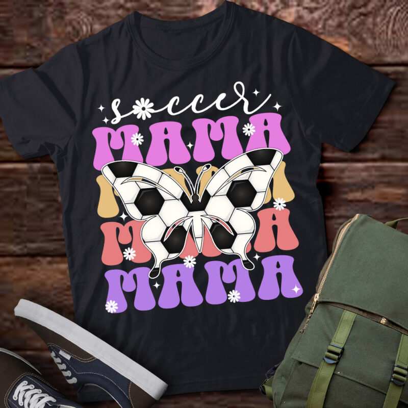 Soccer Mama Retro Groovy Soccer Softball Mom Mother T-Shirt LTSP