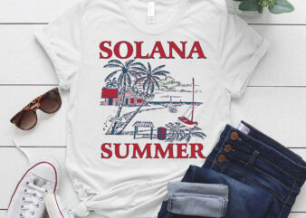 Solana Summer Crypto Beach Cryptocurrency Funny Investor Shirt ltsp t shirt template vector