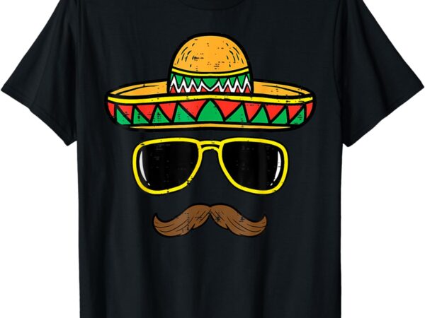 Sombrero face cinco de mayo mexican fiesta party kids boys t-shirt