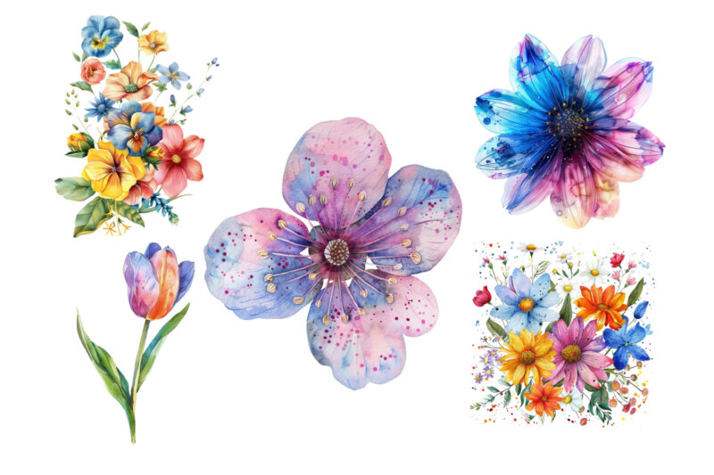 Spring Flower watercolor Clipart