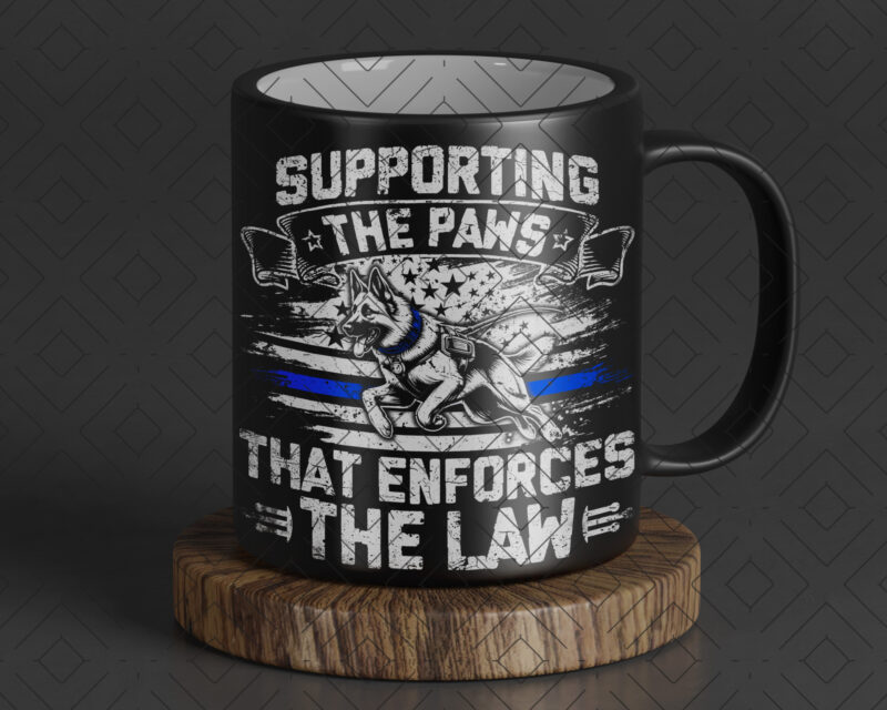 Supporting The Paws That Enforces The Law Police PNG, Thin Blue Line USA Flag with German Shepherd Patriotic 4th Of July Gifts, Police Shirt