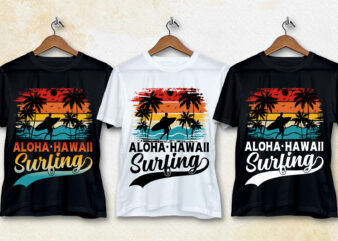 Surfing Aloha Hawaii T-Shirt Design
