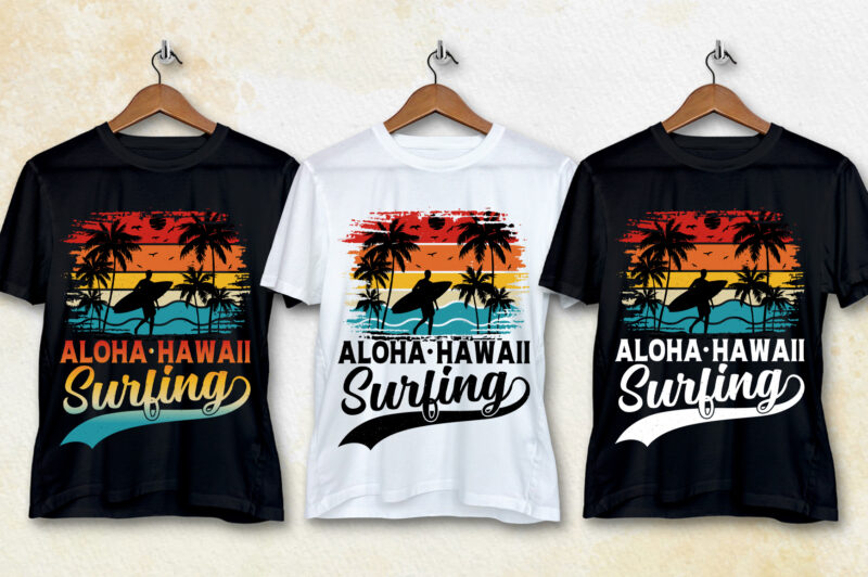 Surfing Aloha Hawaii T-Shirt Design