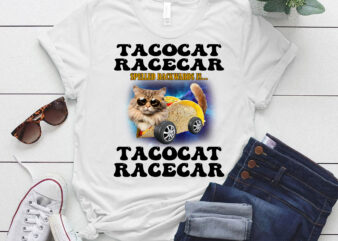 Tacocat Racecar Spelled Backwards Funny Mexican Car Taco Cat T-Shirt LTSP