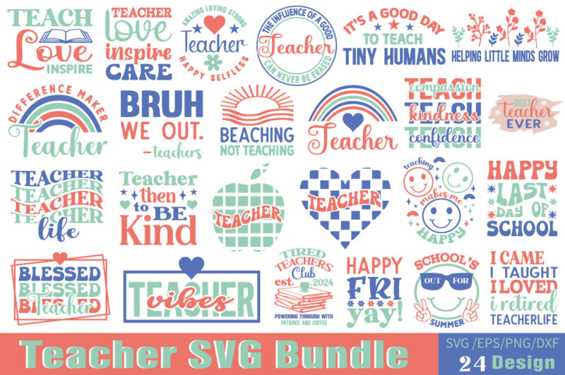 Teacher T-shirt Bundle Teacher SVG Bundle