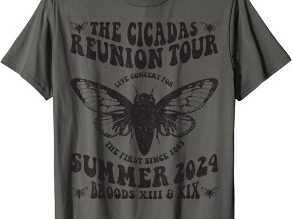 The cicada reunion u.s tour 2024 concert fest lover groovy t-shirt