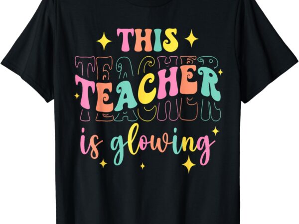 This teacher is glowing hello summer a funny end of school t-shirt