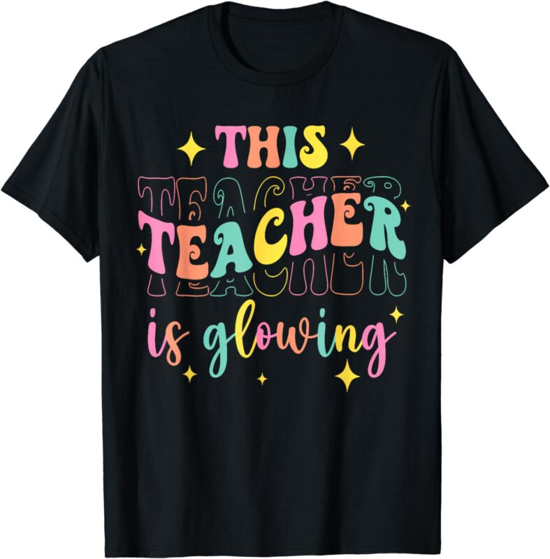 This Teacher Is Glowing Hello Summer A Funny End Of School T-Shirt