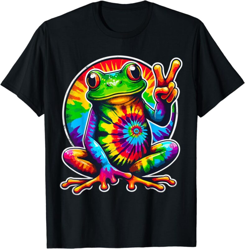 Tie-Dye Frog Animal Peace Sign Hippie T-Shirt - Buy t-shirt designs