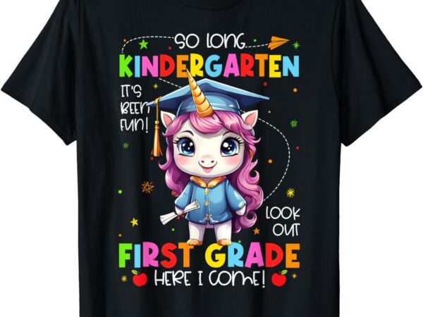 Unicorn so long kindergarten graduation last day of school t-shirt
