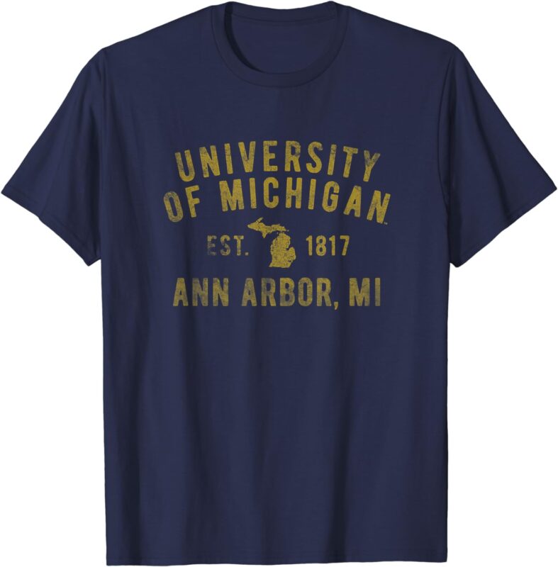 University of Michigan Wolverines U of M Simple State Design T-Shirt