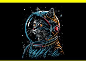 Cat Astronaut Funny Animal Design PNG