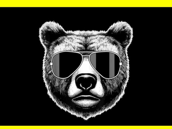 Funny bear cool grizzly png t shirt graphic design