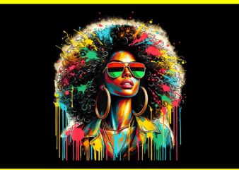 Juneteenth Black Womens Queen Afro African Melanin Dripping PNG vector clipart